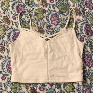 White strappy crop top